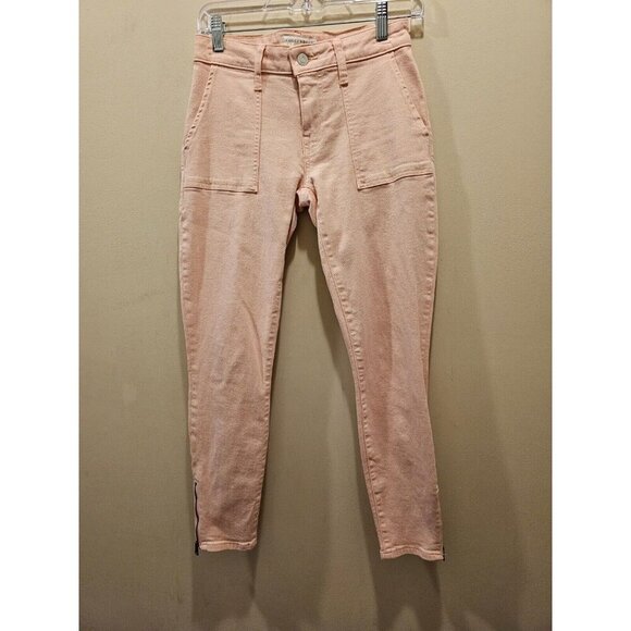 NWT Women's Lucky Brand Lolita Skinny Ankle Pants Jeans Pink Ankle Zip Size 4/27 - Picture 1 of 8